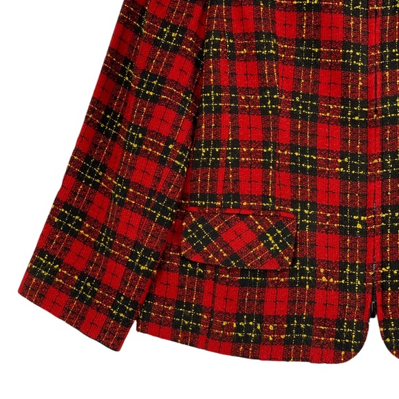 Zipper Front Plaid Tweed Blazer by Sag Harbor - Picture 3 of 15